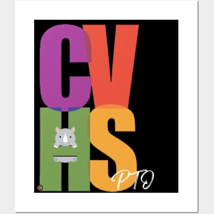 WHITE LETTERING CVHS PTO LOGO Posters and Art